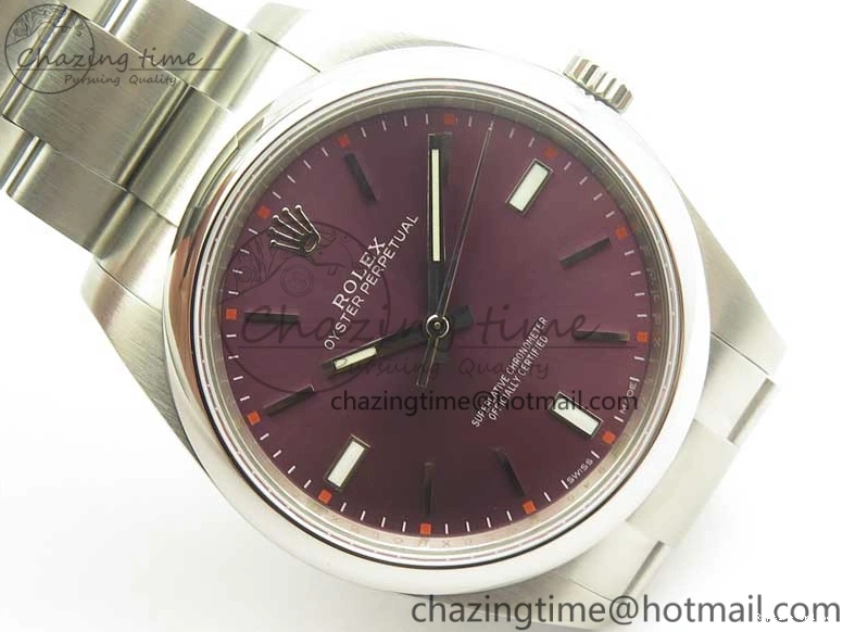0508 Oyster Perpetual 39mm 114300 ARF 1:1 Best Edition 904L SS Case and Bracelet Red Grape Dial SH Packable 3392